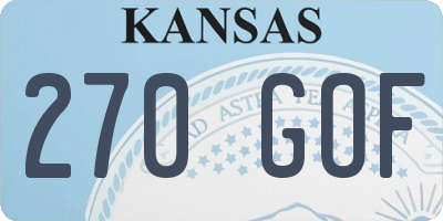KS license plate 270GOF