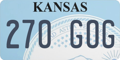 KS license plate 270GOG