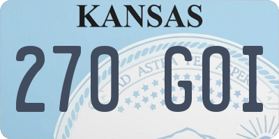 KS license plate 270GOI