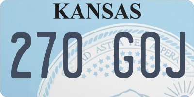 KS license plate 270GOJ