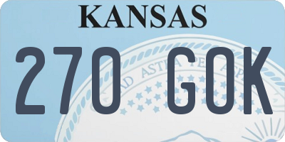 KS license plate 270GOK