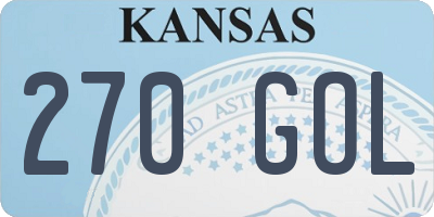 KS license plate 270GOL