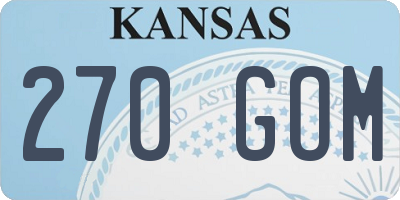 KS license plate 270GOM