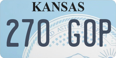 KS license plate 270GOP