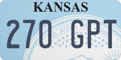 KS license plate 270GPT