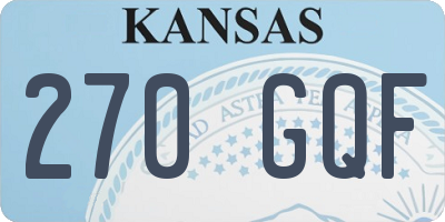 KS license plate 270GQF