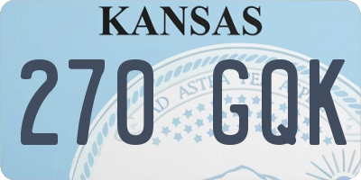 KS license plate 270GQK