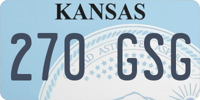 KS license plate 270GSG
