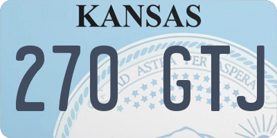 KS license plate 270GTJ