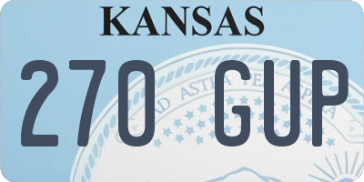 KS license plate 270GUP