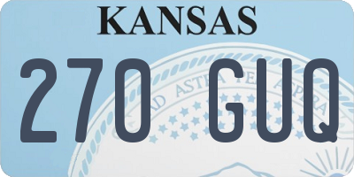 KS license plate 270GUQ