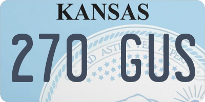 KS license plate 270GUS