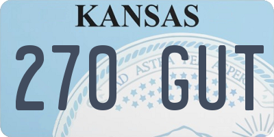KS license plate 270GUT