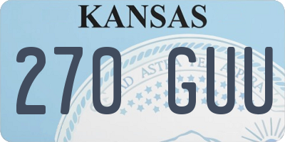 KS license plate 270GUU