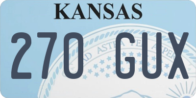 KS license plate 270GUX
