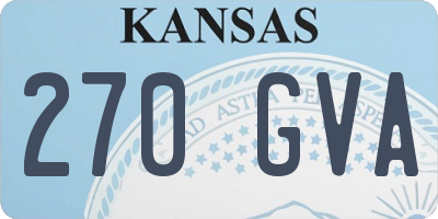 KS license plate 270GVA