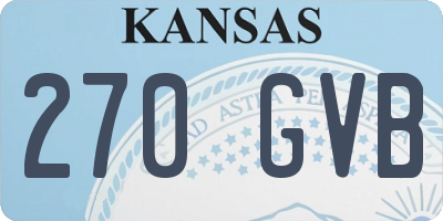 KS license plate 270GVB