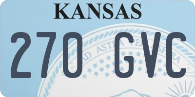 KS license plate 270GVC