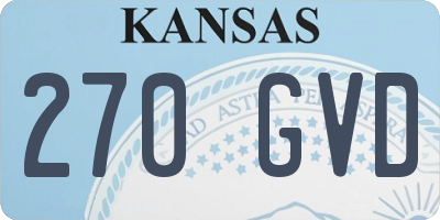 KS license plate 270GVD