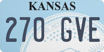 KS license plate 270GVE