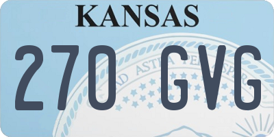 KS license plate 270GVG