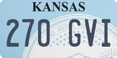 KS license plate 270GVI