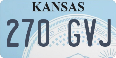 KS license plate 270GVJ