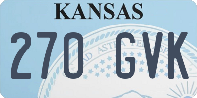KS license plate 270GVK