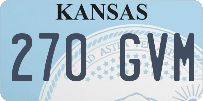 KS license plate 270GVM