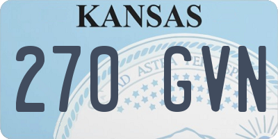 KS license plate 270GVN