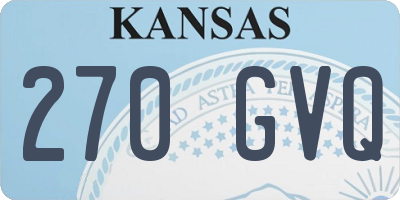 KS license plate 270GVQ