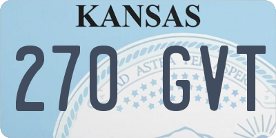 KS license plate 270GVT