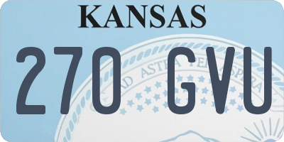 KS license plate 270GVU