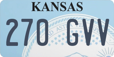 KS license plate 270GVV
