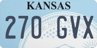 KS license plate 270GVX