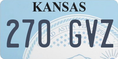 KS license plate 270GVZ