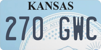 KS license plate 270GWC