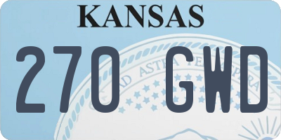 KS license plate 270GWD