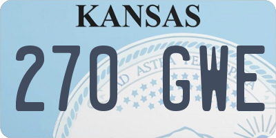 KS license plate 270GWE