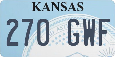 KS license plate 270GWF