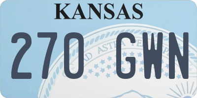KS license plate 270GWN