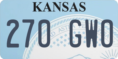 KS license plate 270GWO