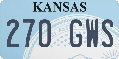 KS license plate 270GWS
