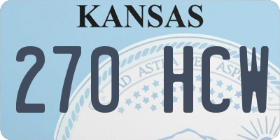 KS license plate 270HCW