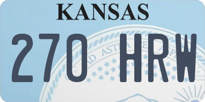 KS license plate 270HRW