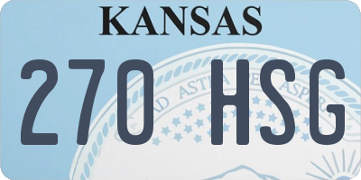 KS license plate 270HSG
