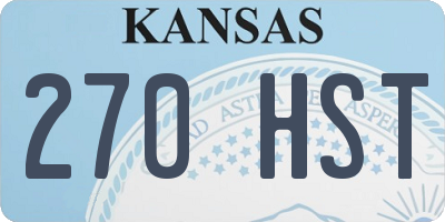 KS license plate 270HST