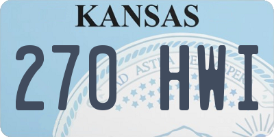 KS license plate 270HWI