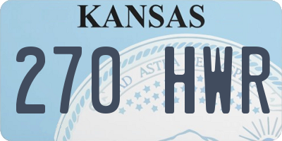 KS license plate 270HWR
