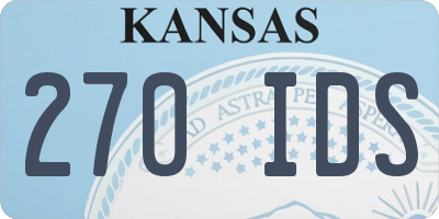 KS license plate 270IDS